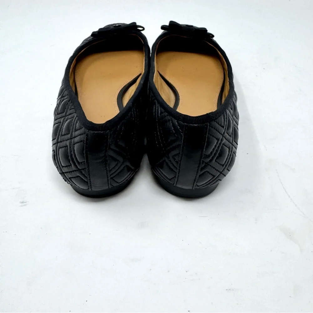Tory Burch Marion Quilted Leather Ballet Flat Black